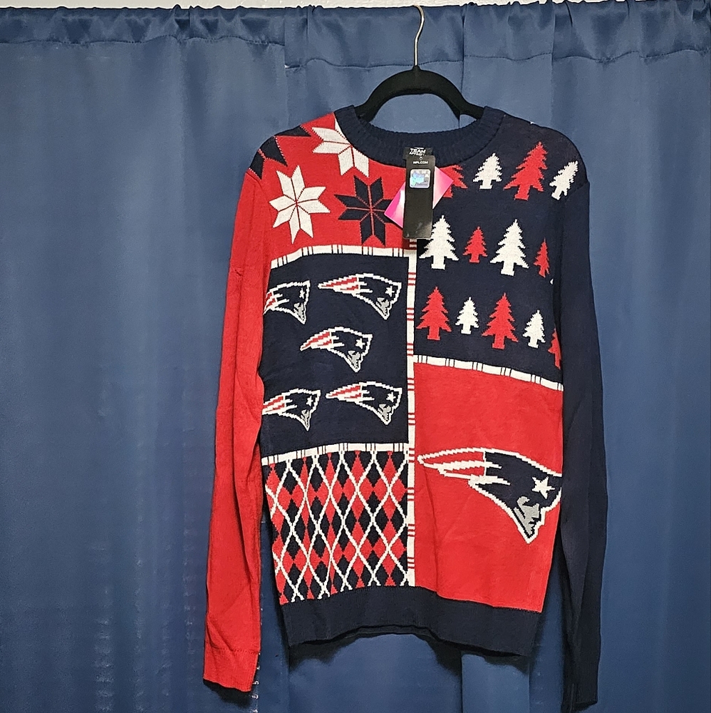 NFL New England Patriots Ugly Christmas Sweater Mens Small Pull Over